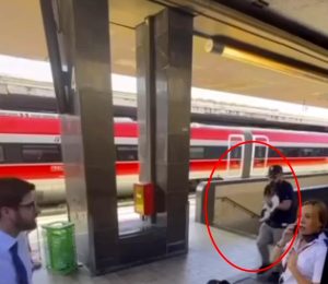 Termini, gatto scappa dal trasportino: bloccano treno e lo salvano tra le rotaie