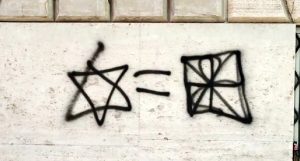 Svastiche al Ghetto Ebraico: ebrei paragonati ai nazisti