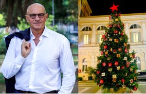 Fabio Rampelli contro l'albero di Natale della Città metropolitana