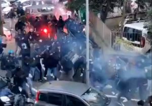 Bologna-Roma, tensione tra tifosi prima della partita. Tre poliziotti contusi (VIDEO)