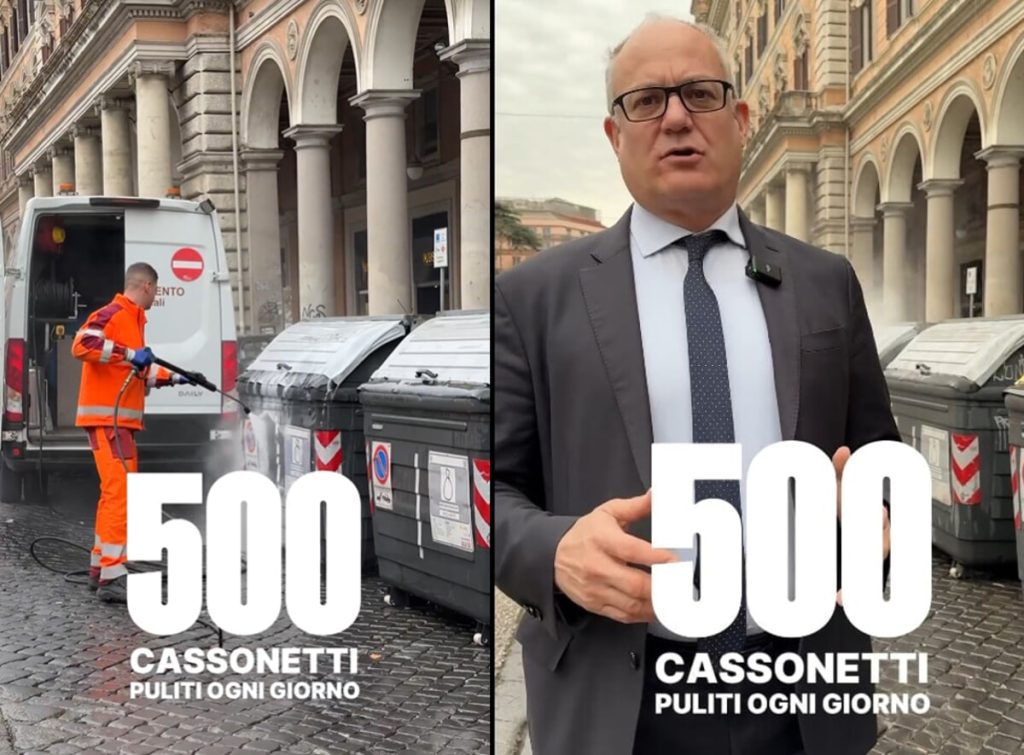 "Puliremo 500 cassonetti al giorno". Gualtieri lancia il nuovo servizio per il decoro di Roma