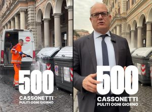 "Puliremo 500 cassonetti al giorno". Gualtieri lancia il nuovo servizio per il decoro di Roma