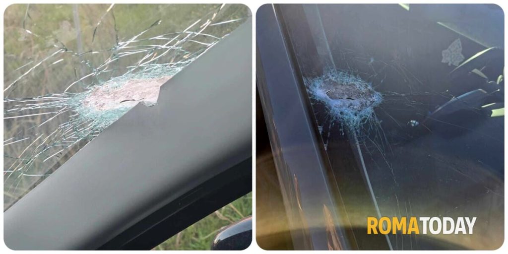 Sasso contro parabrezza della vettura, automobilista scende e viene minacciato con un coltello