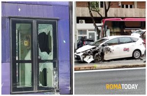 Incidente a Trastevere, taxi si scontra con tram: linea in tilt. Le immagini