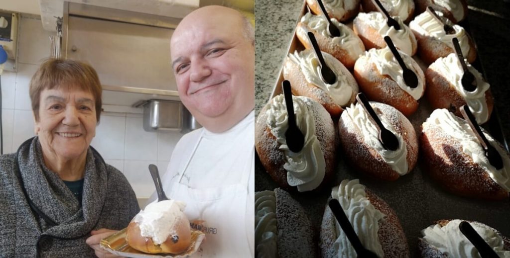 I maritozzi con panna (e cucchiaino di cioccolato) del Bar delle mimose a Casal Palocco
