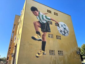Quartaccio, un nuovo murales sui palazzi delle case popolari