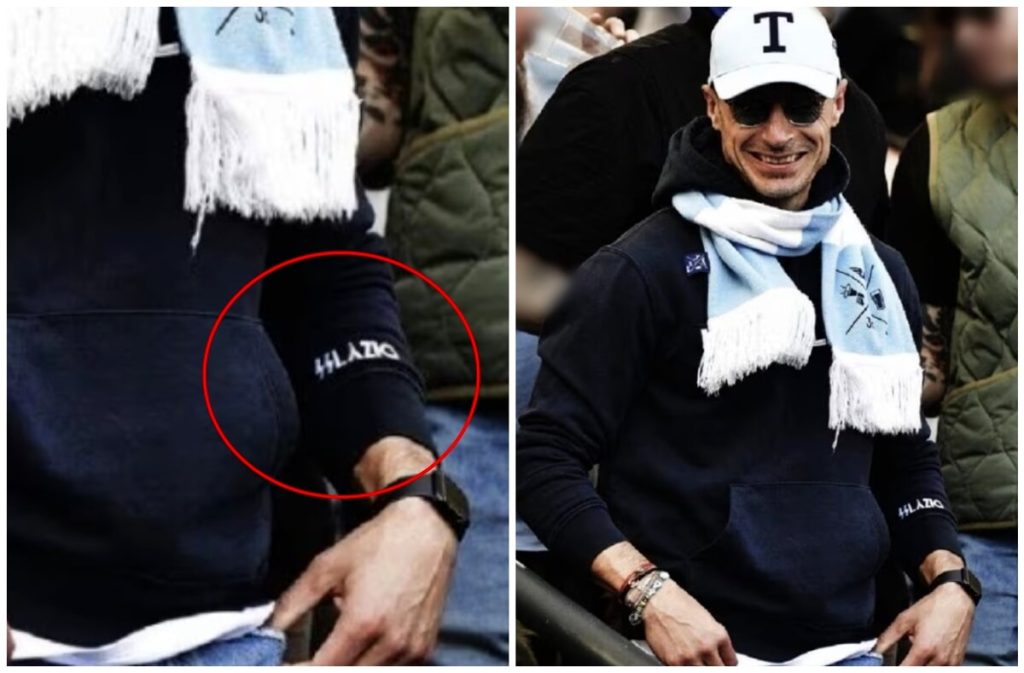 L'ex capitano della Lazio Radu in curva con il simbolo delle SS. Chiesto il Daspo