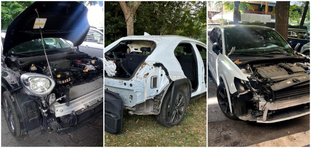 Il quartiere è al buio e le auto vengono cannibalizzate