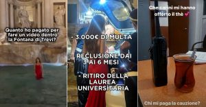 Modella di Onlyfans nella fontana di Trevi. 450 euro di multa per un bagno di pubblicità