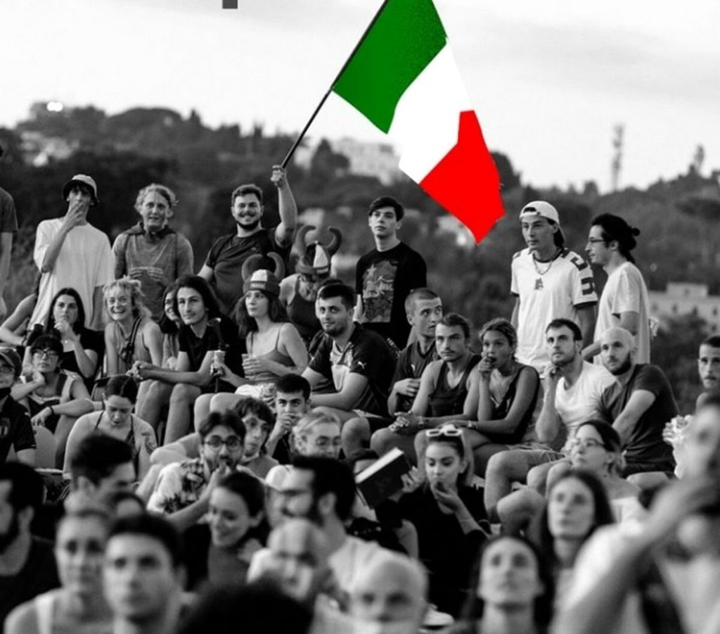 Europei 2024: la partita "Italia - Croazia" a Monte Ciocci