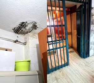 Nel palazzo popolare il soffitto perde pezzi e le famiglie vivono senza citofoni