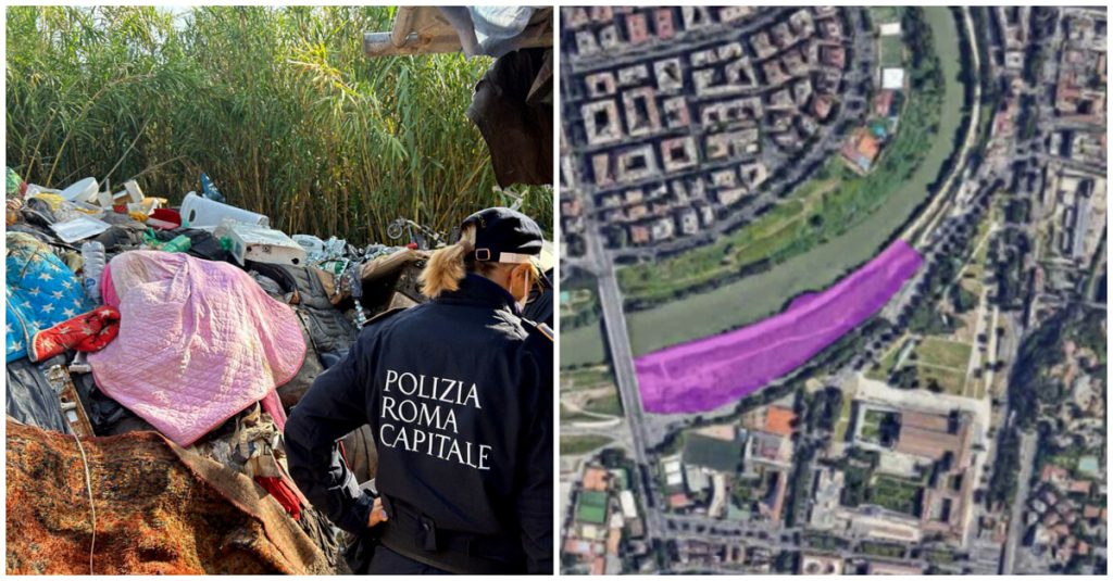 Blitz sul lungotevere, sgomberata la baraccopoli di San Paolo. Trovata maxi discarica