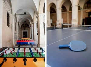 "Chiostro Game", per tutta l'estate si gioca a ping pong e calcio balilla al Chiostro del Bramante