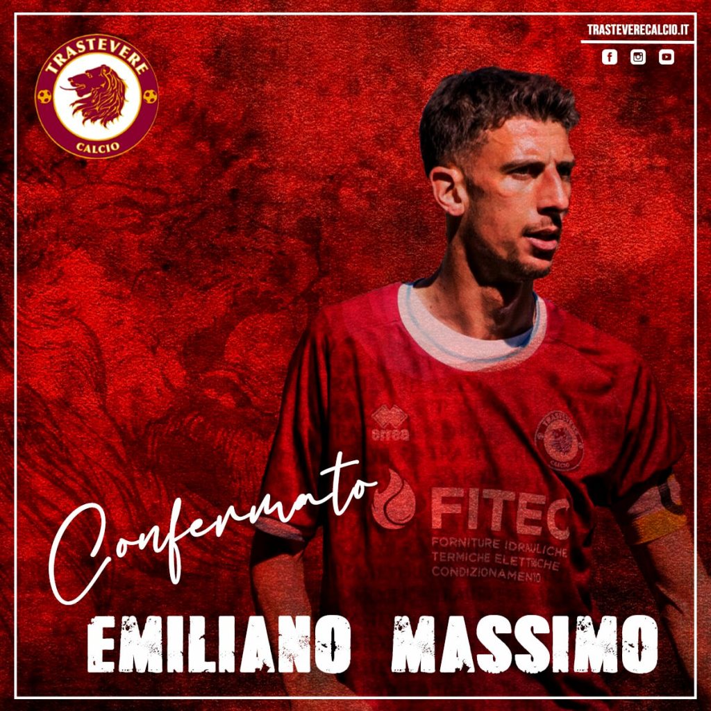 Trastevere Calcio, arriva il rinnovo di capitan Massimo