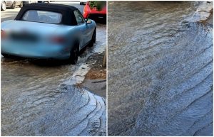 San Paolo, guasto alla conduttura e un fiume d'acqua invade la strada