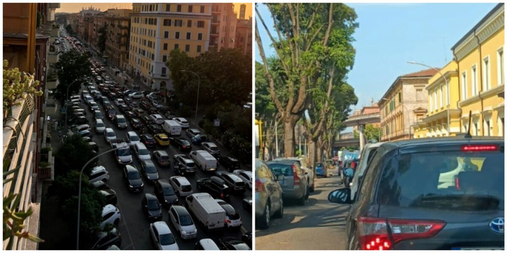 La tangenziale est è chiusa e il traffico di Roma si blocca. I cittadini: "Due ore per tornare a casa. Troppi cantieri"