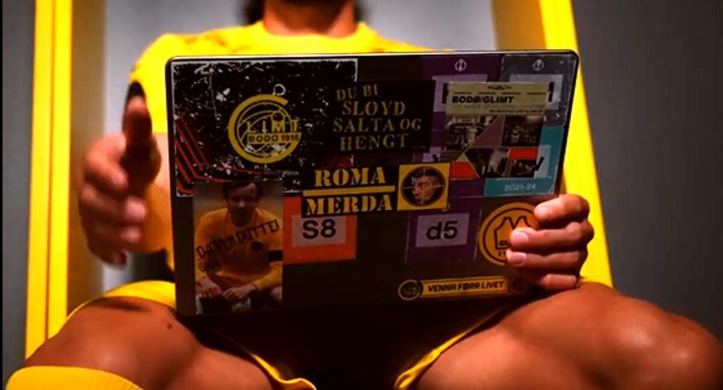 L'adesivo anti Roma sul video del Bodo Glimt 