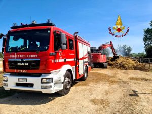Incendio a Fiumicino, sterpaglie e fieno in fiamme in scuola equitazione