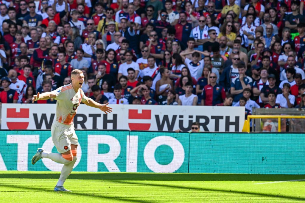 Genoa-Roma 1-1: Dovbyk in gol, De Rossi espulso