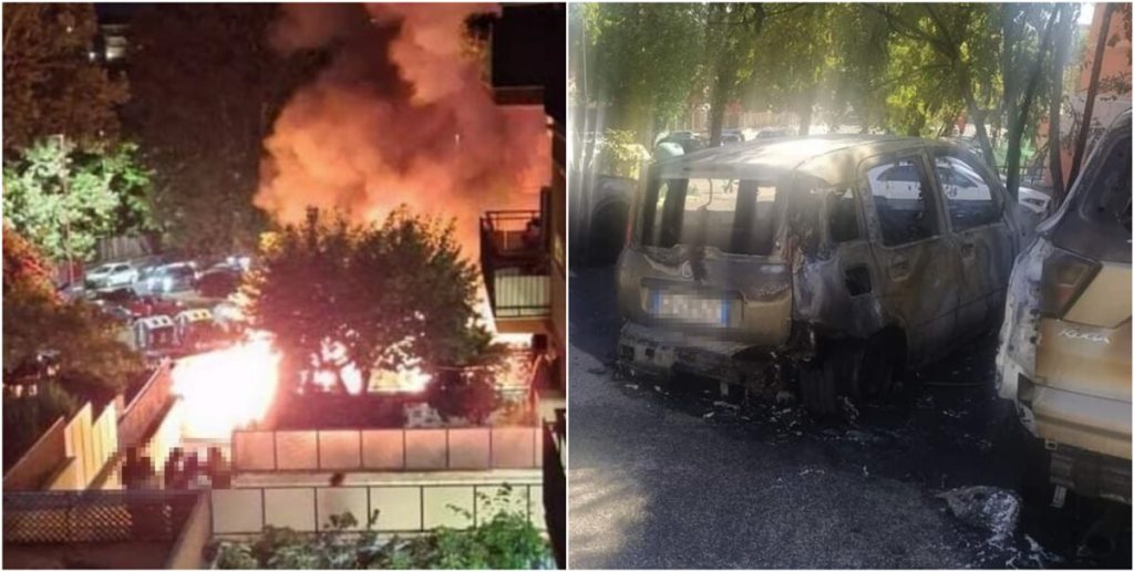 Auto in fiamme a Centocelle, distrutte cinque vetture