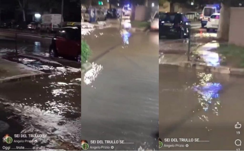 Trullo senz'acqua: si rompe un tubo, strade allagate e residenti a secco