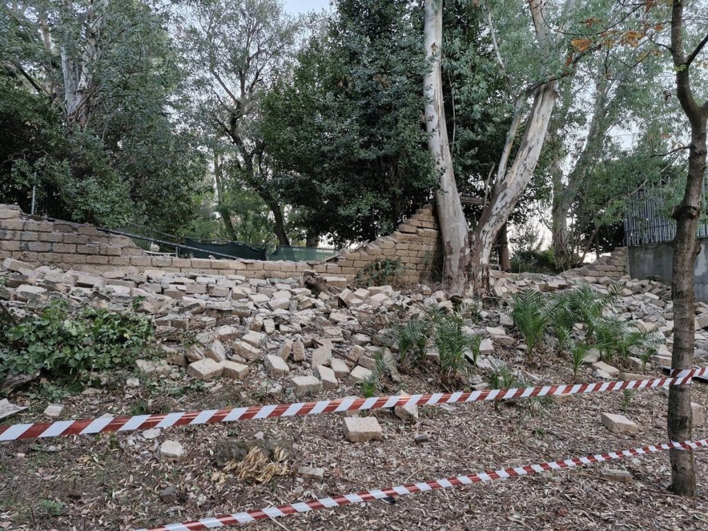 Muro crollato nel parco San Godenzo, via ai lavori di messa in sicurezza