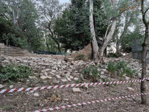 Muro crollato nel parco San Godenzo, via ai lavori di messa in sicurezza