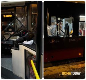 Lancia pietra contro bus in servizio e scappa: distrutto il finestrino del conducente