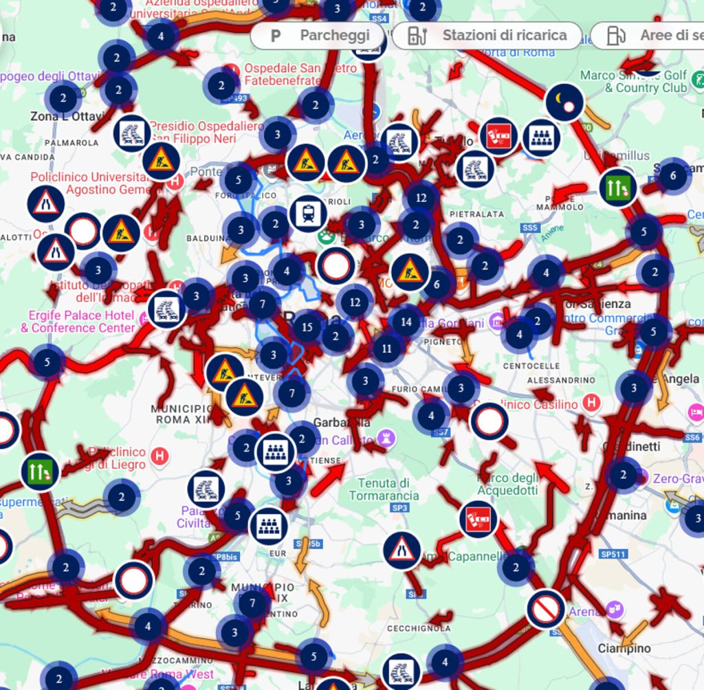 Maltempo, incidenti e cantieri: servono 32 minuti per fare 10 chilometri a Roma
