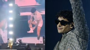 Tony Effe si spoglia e lancia i calzini usati durante il concerto. Una fan: "Lo metterò in un quadro"