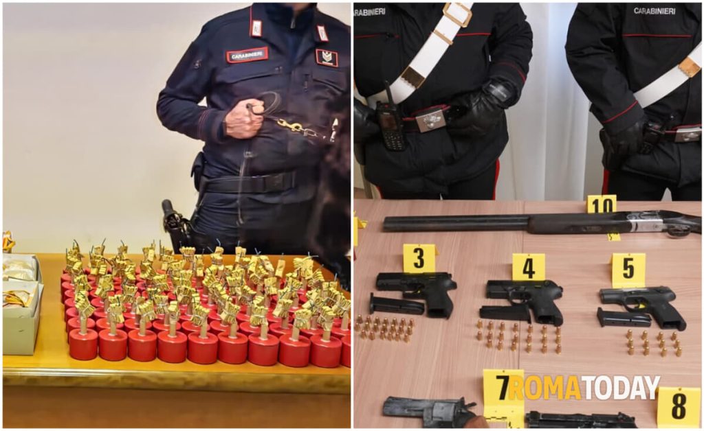 Un arsenale nascosto tra le case popolari, trovate armi e 122 bombe carta. Arrestata una famiglia