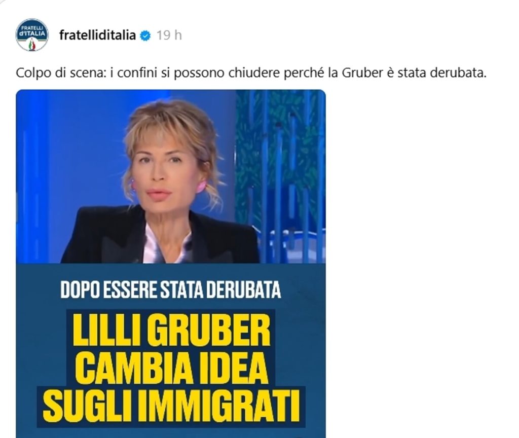 Lilli Gruber, la polemica con Salvini e Fratelli d'Italia dopo il furto subito: "Dalla destra solo fake news"