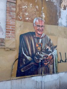 Ranieri "senatore" dell'As Roma: a Testaccio il murale dedicato all'allenatore giallorosso