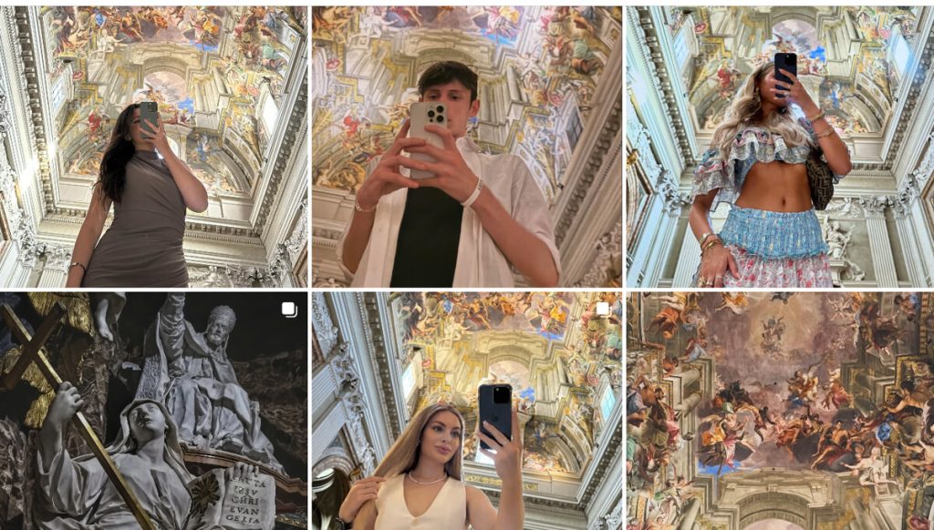 File di un'ora fuori dalla chiesa (vuota) per una foto allo specchio virale su Tik Tok