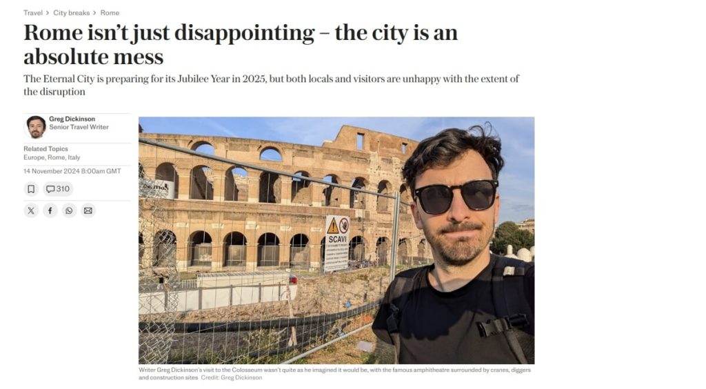 "Roma non è solo deludente: la città è un disastro assoluto": il Telegraph stronca la Capitale
