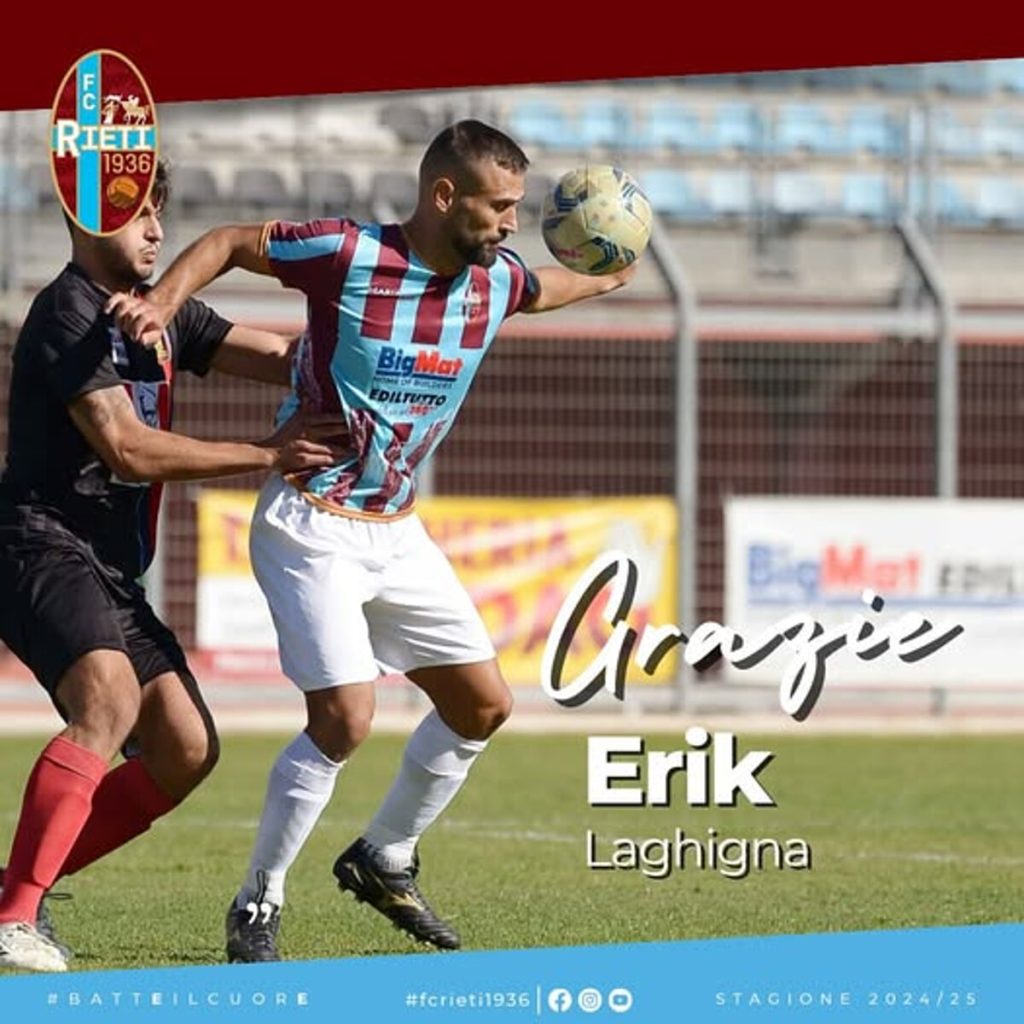 Il Rieti saluta un calciatore: "Il legame non si spezzerà mai"