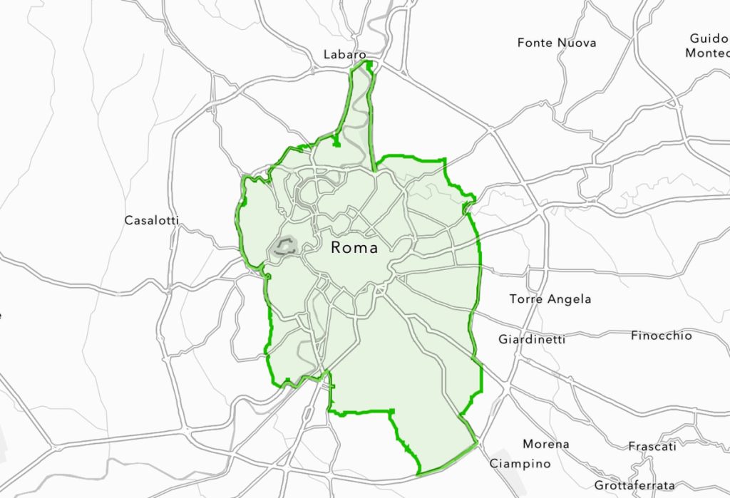 La mappa della fascia verde a Roma