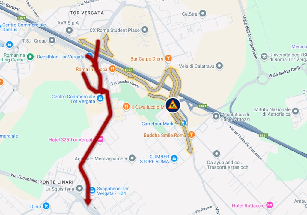 C'è da rifare la strada, traffico in tilt a Tor Vergata. Ecco quanto dureranno i cantieri