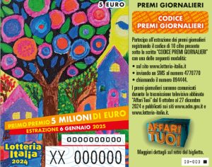 Lotteria Italia 2024 2025: i biglietti vincenti dei premi di quarta categoria da 20.000 euro