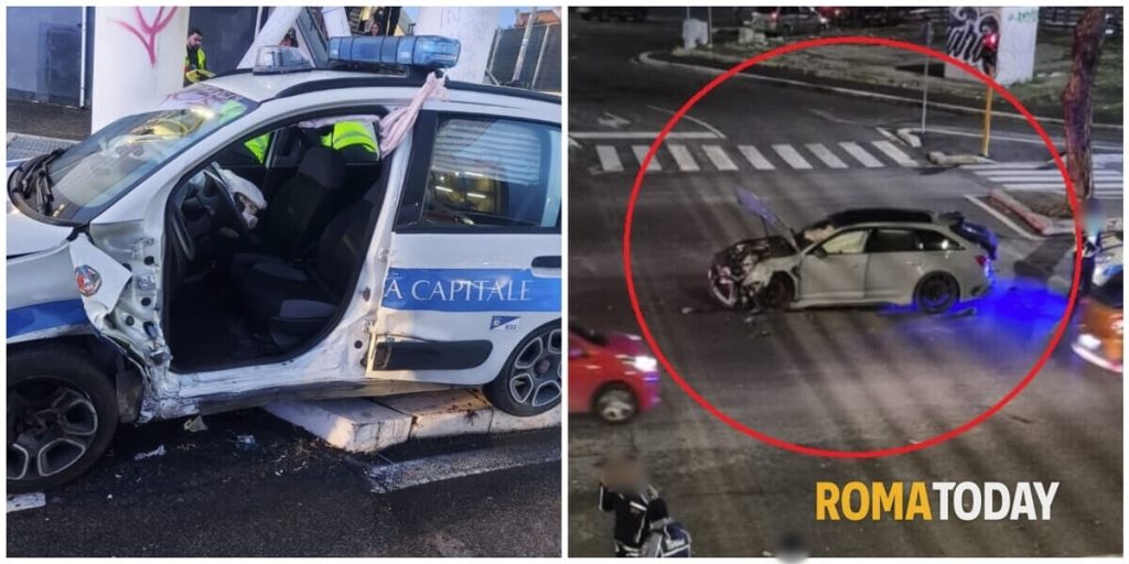 Incidente sulla Casilina, polizia locale si scontra con auto guidata da 'Er Verdura'. Ipotesi semaforo rosso