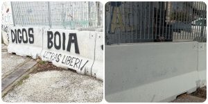 "Digos boia. 1312". Cancellata la scritta contro la polizia al Corviale