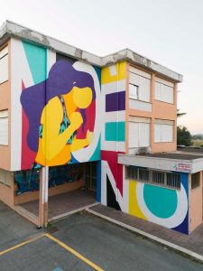 Acilia, taglio del nastro per i nuovi murales: sono contro la violenza sulle donne